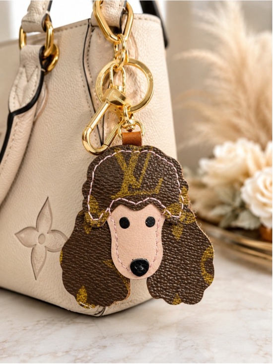 No brand Accessories - Handmade Upcycled Designer Canvas Poodle Bag Charm Keychain | OOAK | COA Include